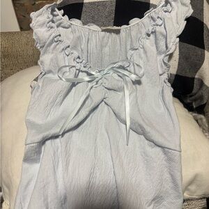 PacSun Soft Blue Ruffled Blouse